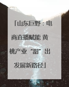 山东巨野：电商直播赋能 黄桃产业“甜”出发展新路径